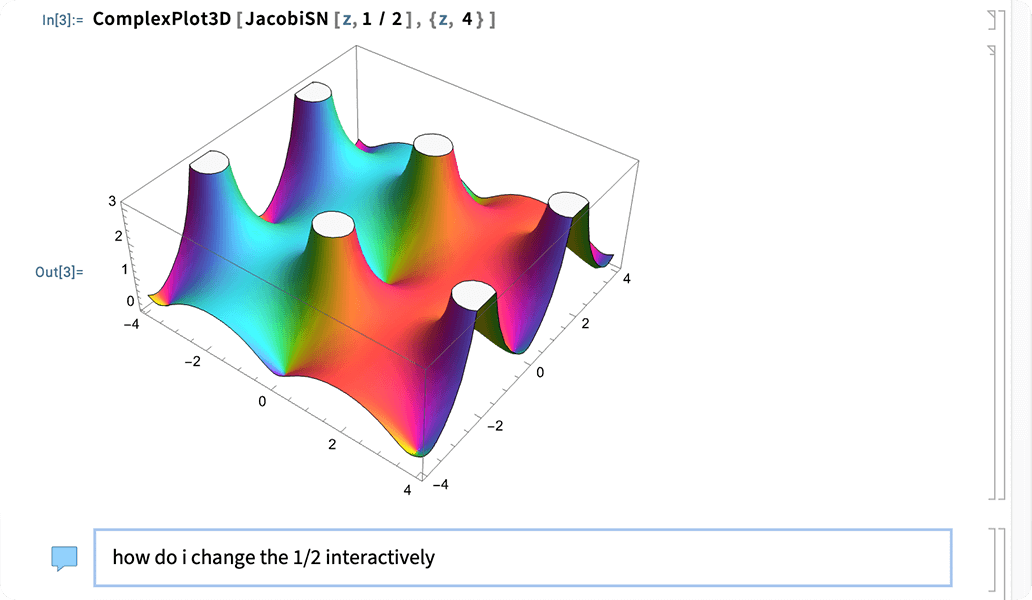 Wolfram Notebook demonstrating real-time manipulation with a 3D graphic