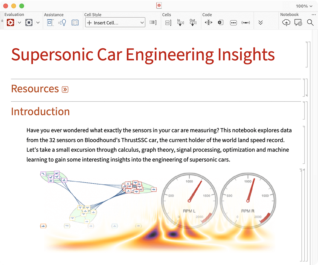 Wolfram Notebook slides showing mathematical typesetting and instant multi-dataset visualizations