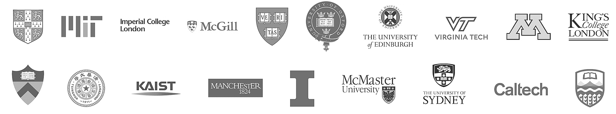 University logos from top universities around the world